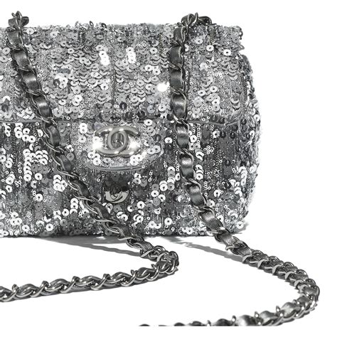 chanel bag mouawad|Small flap bag, Sequins & silver.